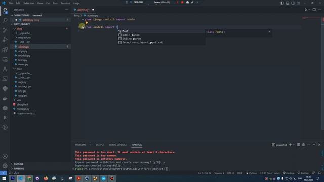 Django Blog Добавление в админку модели #3 #reactjs #проект #django #js #python смотреть онлайн