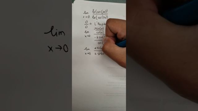 Calculus Help: Find the limits: Lim x approaches to 0 (ln(cos(ax)))/(ln(cos(bx))) - Technique смотреть онлайн