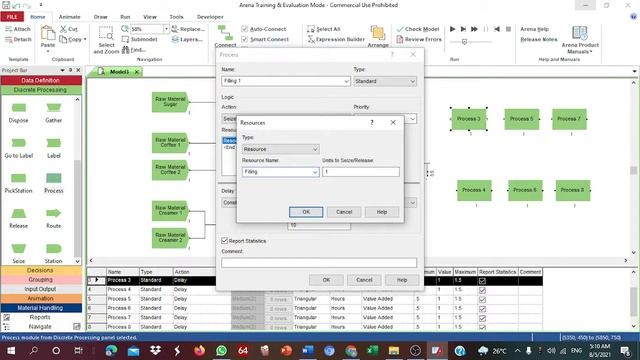 Arena Simulation Coffee manufacturing process Line смотреть онлайн