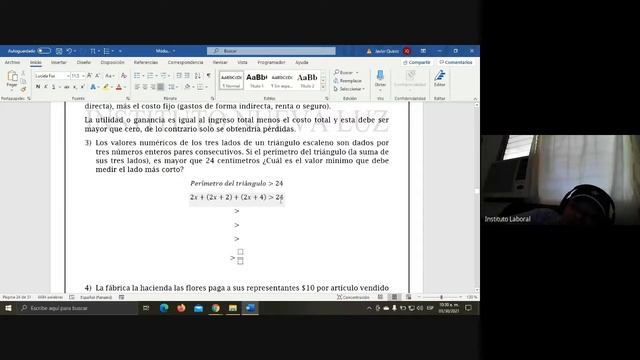 Matemáticas 12° Comercio David 30-1-2021 смотреть онлайн