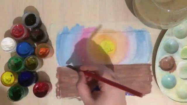 Как нарисовать весенний пейзаж. Урок рисования. Рисуем вместе смотреть онлайн