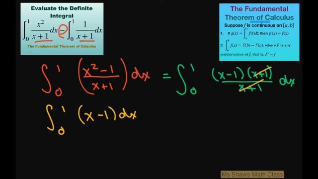 Evaluate definite integral x^2/(x+1) dx - 1/(x+1) dx over [0,1]. Fundamental Theorem of Calculus смотреть онлайн