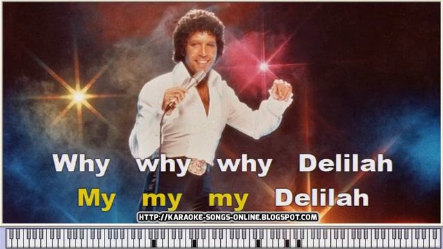 Tom Jones "Delilah"- Karaoke instrumental version with virtual piano & lyrics - YOUTUBE video смотреть онлайн