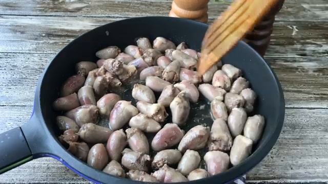 Жареные куриные сердечки пошаговый рецепт смотреть онлайн