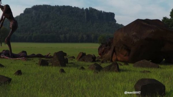 Indominus rex vs. T-rex vs. Siren head battle fight in Real life