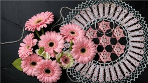 Необычная салфетка "Герберы" крючком. Часть 1