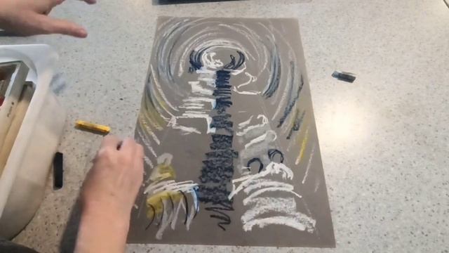 Wax resist drawing in the style of Henry Moore смотреть онлайн