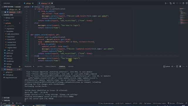 Django CRM Обновление записи Конец #10 смотреть онлайн