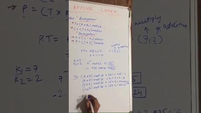 Affine Cipher : Type of Encryption Decryption Method | Mono-alphabetic Substitution Cryptography смотреть онлайн