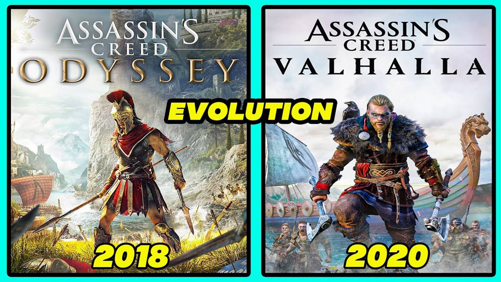Эволюция Assassin's Creed Valhalla и Assassin's Creed Odyssey смотреть онлайн