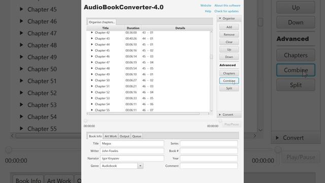 AudioBookConverter 4.0 Parts and Chapters Manual смотреть онлайн