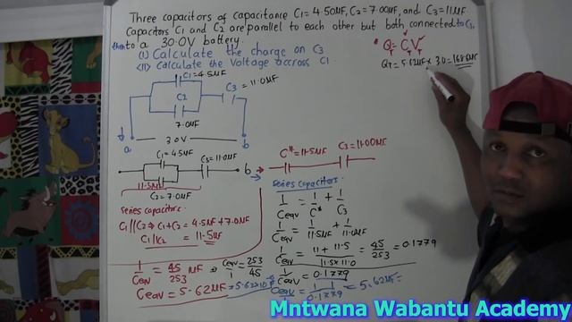 Three Capacitors, with Capacitances C1 = 4.0 μF, C2 = 3.0 μF, and C3 = 2.0 μF, are connected to a 1 смотреть онлайн