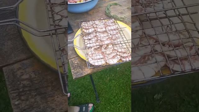 ☝Лангустины на мангале или когда обычный шашлык поднадоел!
