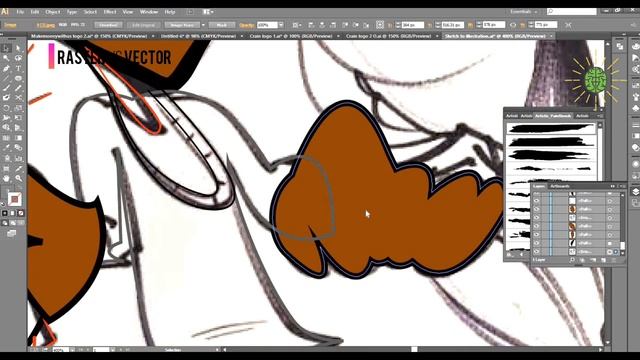 Sketch to Vector Tracing | Convert sketch into vector illustrator | convert bmp to vector Art смотреть онлайн