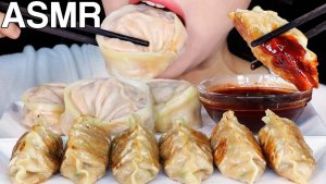 ASMR Mandu Dumplings and Fire Sauce 만두 먹방 Eating Sounds Mukbang