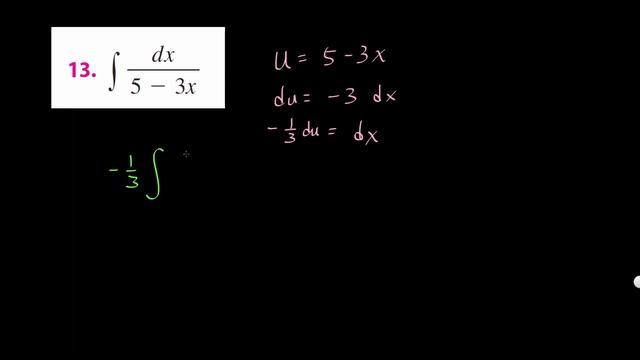integrate dx/(5-3x) U substitution integration how to integrate смотреть онлайн