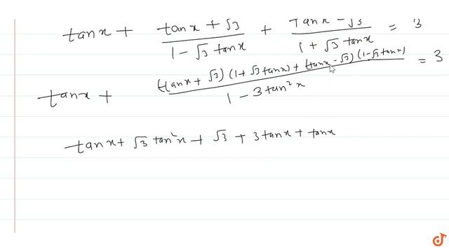 If `t a n x+tan(x+pi/3)+tan(x+(2pi)/3)=3,` then prove that `(3tanx-t a n^3x)/(1-3t a n^2x)=1` . смотреть онлайн