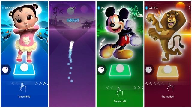 Cocomelon 🆚 LEGO Spider-Man 🆚 Mickey Mouse 🆚 Madagascar   Tiles Hop EDM Rush🎶   Who Is Best🎯