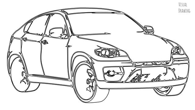 BMW X6 Car Sketch Drawing Easy, How To Draw a Simple Quick BMW X6 Cartoon Step By Step смотреть онлайн