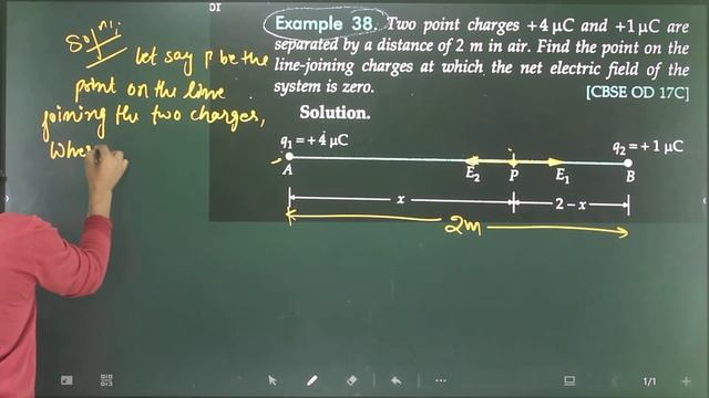 Ex-38 Electric Charges and Field/Two-point charges 4μC and +1μC are separated by a distance of 2m i смотреть онлайн
