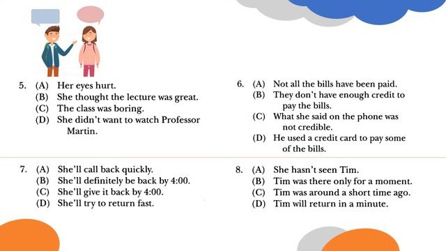 TOEFL Exercise 1 Listening Longman