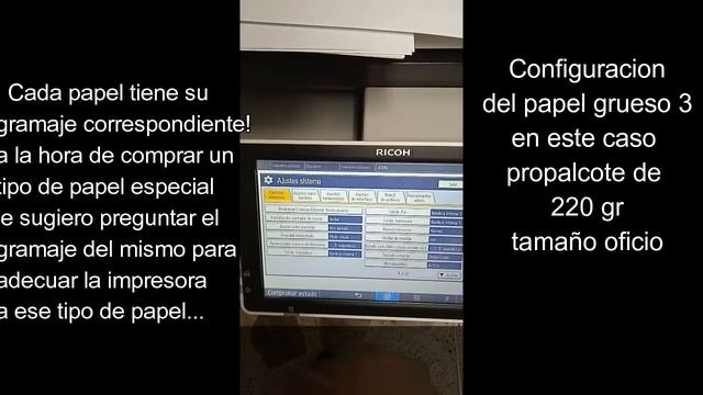 Configuración de papel MP C307 смотреть онлайн