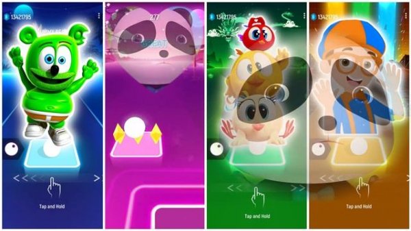 Gummy Bear 🆚 Baby Bus 🆚 Where’s Chicky 🆚 Blippi   Tiles Hop EDM Rush🎶   Who Is Best🎯