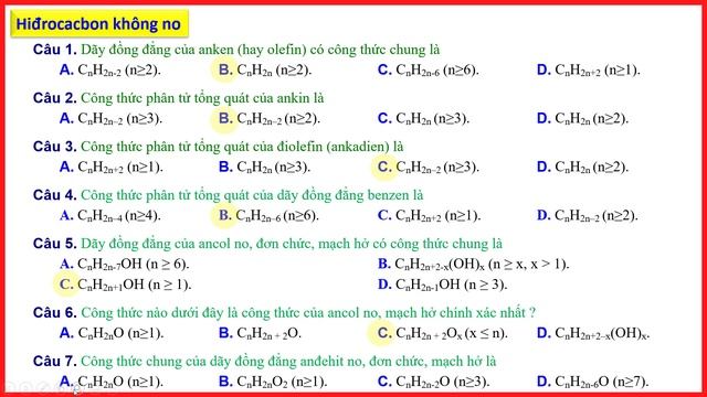 Ôn thi HK2 - Hóa 11 (Trắc nghiệm) смотреть онлайн