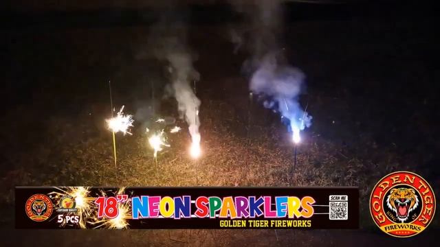 18" NEON COLOURED 5-pack SPARKLERS by Golden Tiger Fireworks | Available at Suki's Fireworks смотреть онлайн