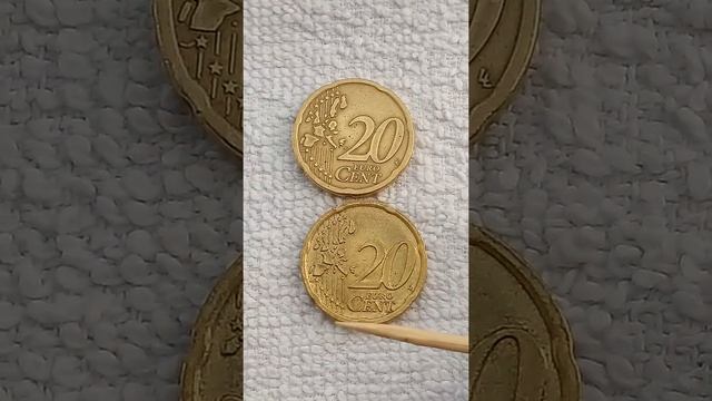203. Two coins 20 euro cents 2002 from Austria. One is with errors смотреть онлайн