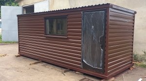 Бытовка дачная с печкой вагончик блок контейнер 2.40х6х2.40м с утеплением 100мм коричневый