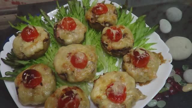 Фаршированные шампиньоны смотреть онлайн