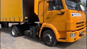 Седельный тягач Камаз-4308 в составе автопоезда. Полуприцеп на 90 куб.м.