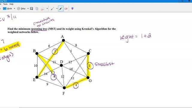 Kruskal's Algorithm (Spanning Trees Minimum Weight) смотреть онлайн