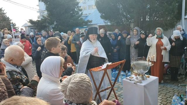 🕊Партенит.Крещение Господне .Освящение воды Проповедь о.Никиты Партенит 19.01.25г.