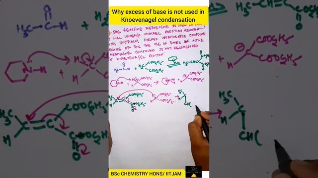 excess base is not used in knoevenagel condensation reaction #chemistry #shorts #bscchemistry #neet смотреть онлайн