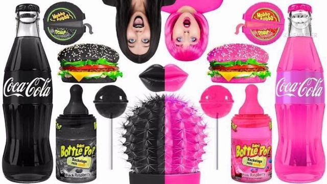 ♥️Pink Vs Black 🖤ladies favourite makeup kit Dresses👚and Shoes👠 lipstick 💄coca cola lollipop смотреть онлайн