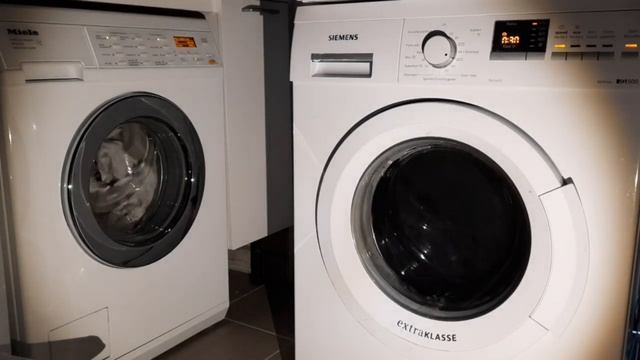 Wash race #5! Miele W5933 vs Siemens WM14Q363NL Cottons 60 short смотреть онлайн