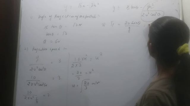 the trajectory of a projectile is given as y=√3x-3x2. now match the columns смотреть онлайн