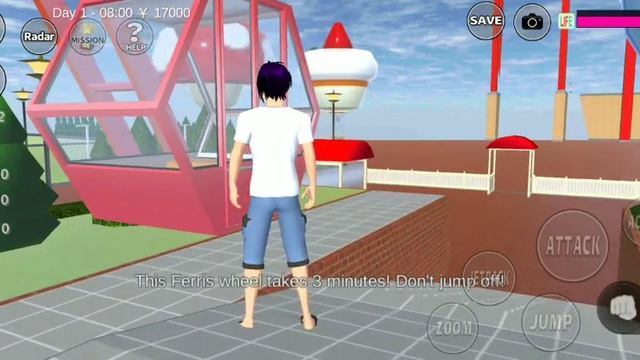 [Sakura School Simulator] Mission Ride a tea cup - a free fall - the ferris wheel - a roller coaste смотреть онлайн