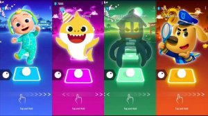 Cocomelon 🆚 Baby Shark 🆚 Spider Haus Head 🆚 Sheriff Labrador   Tiles Hop EDM Rush🎶   Gameplay🎯