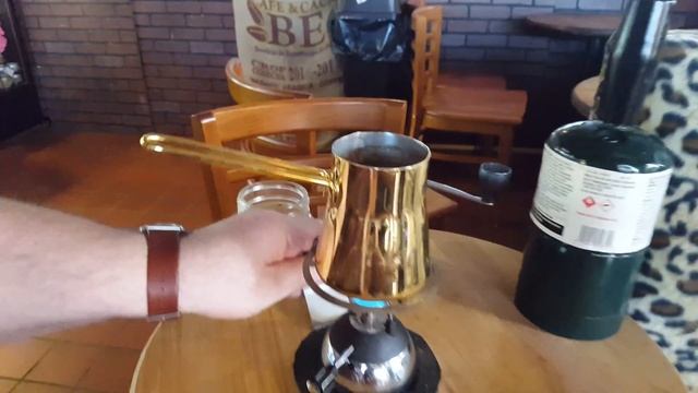 Lil V helping Rene make Greek coffee смотреть онлайн
