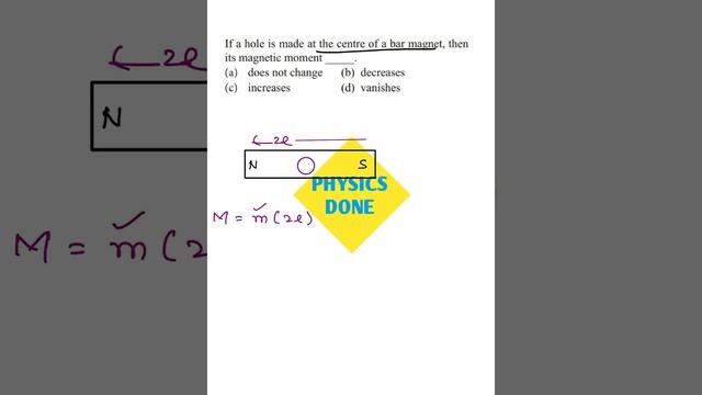 BAR MAGNET | MAGNETISM | POLE STRENGTH | MAGNETIC MOMENT | PHYSICS MCQ IN 1 MINUTE #YTSHORTS #SHORT смотреть онлайн
