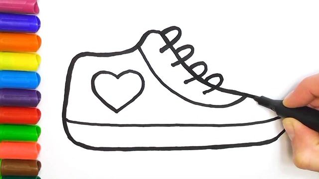 Как нарисовать кеды для детей / How to Draw Sports Shoes for Kids смотреть онлайн