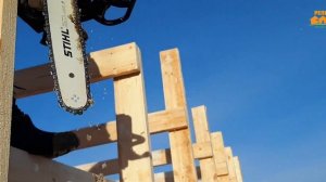 Монтаж ломаной мансардной крыши, запиливание необходимых компонентов!