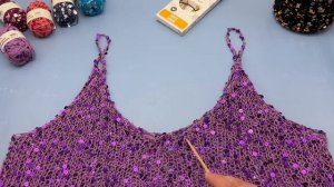 ТОП С ПАЙЕТКАМИ СПИЦАМИ - как связать / бесплатное описание