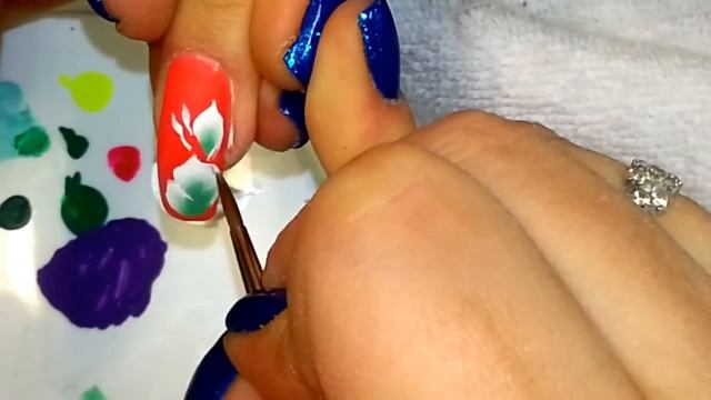 Neon red leaves nail art смотреть онлайн