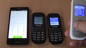 Incoming call & Outgoing call at the Same  2 Samsung 1200 M+1200R Red+Sony Xperia