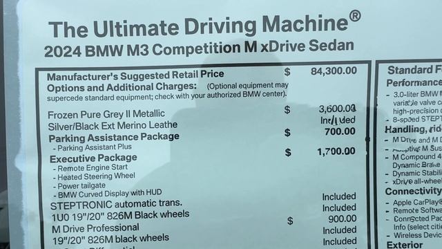 Tour the 2024 M3 Competition xDrive in Frozen Pure Grey with Buckets | 4K смотреть онлайн
