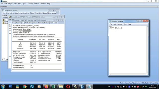 Cara Mencari Model Arima Data Time Series Terbaik di Eviews 9 (Part 2) смотреть онлайн